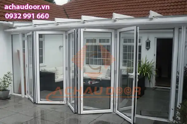 Cửa đi mở xếp trượt 6 cánh nhôm Xingfa