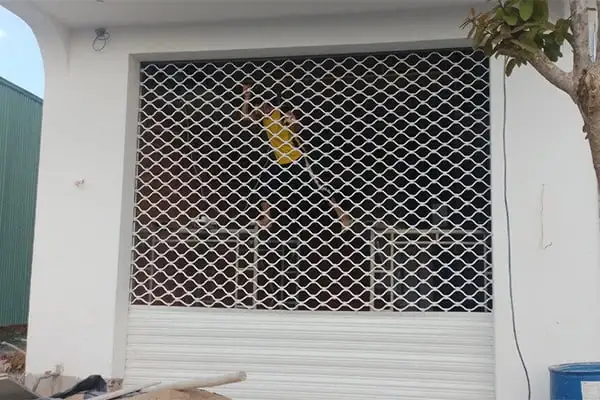 Cửa cuốn sơn tĩnh điện lưới mắc võng