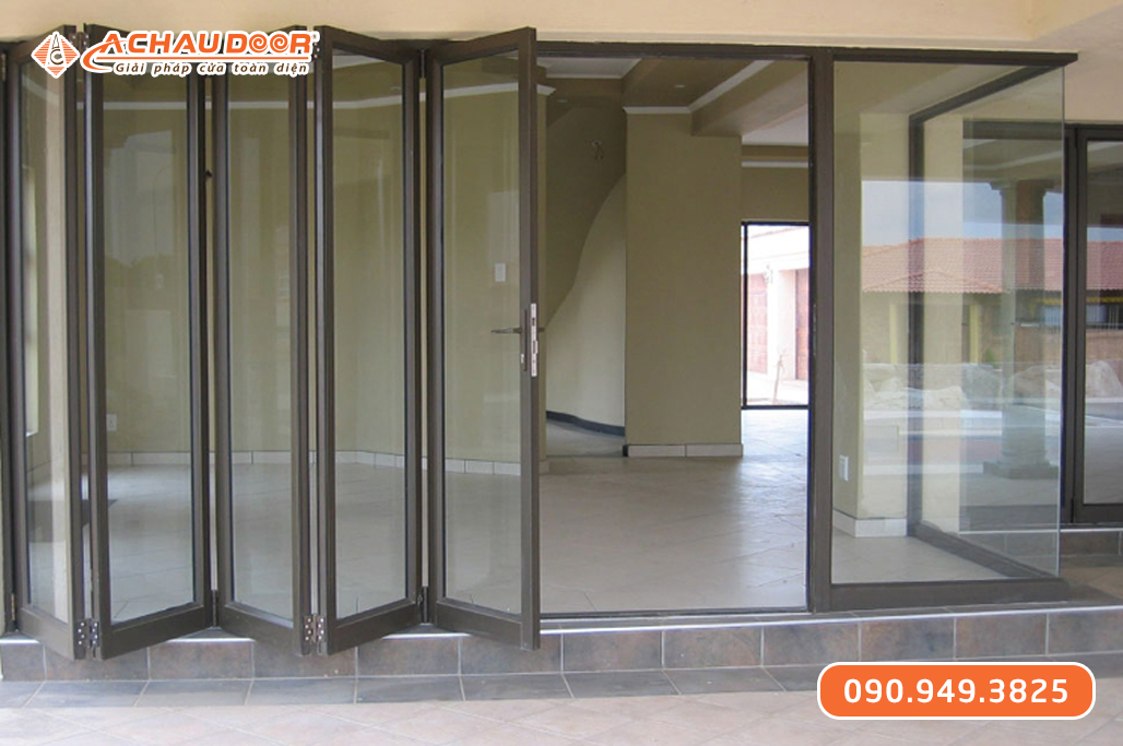 Cửa đi mở xếp trượt 6 cánh nhôm Xingfa