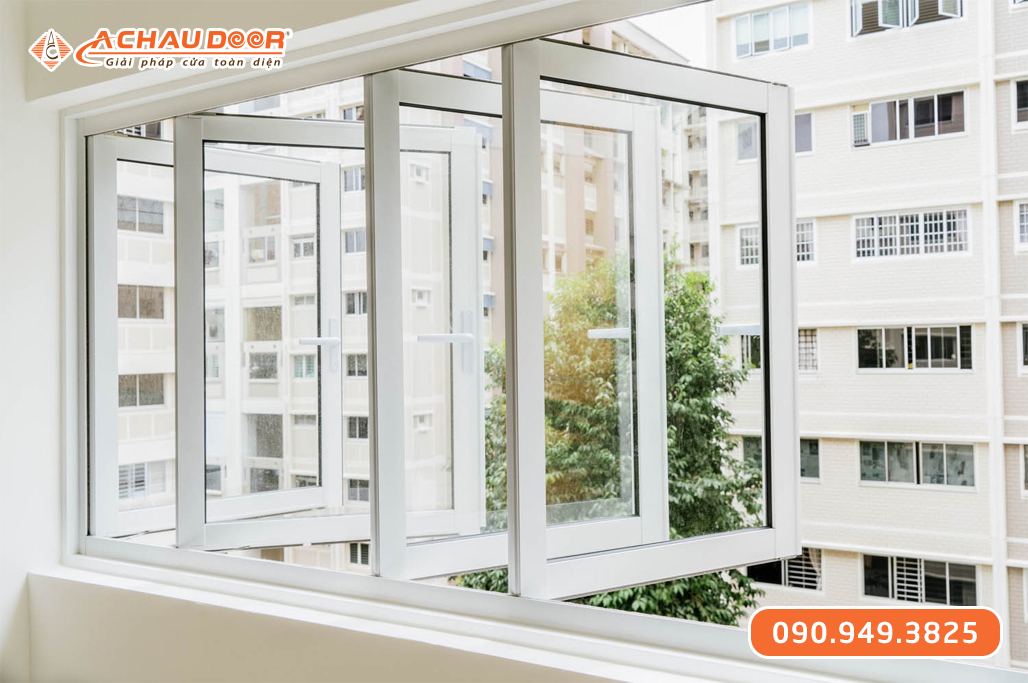 Cửa sổ mở quay 4 cánh nhôm XingfaWindow
