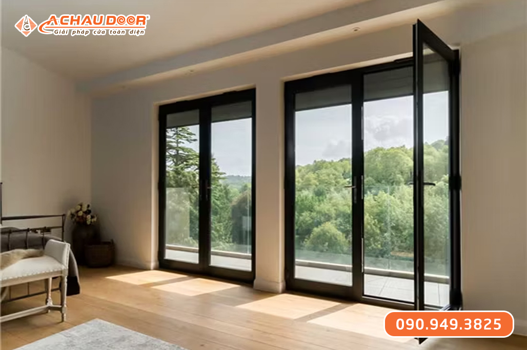 Cửa đi mở quay 2 cánh nhôm XingfaWindow