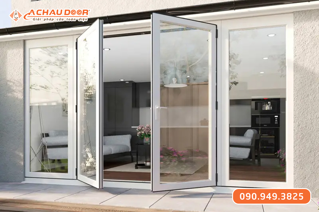 Cửa đi mở quay 4 cánh nhôm XingfaWindow