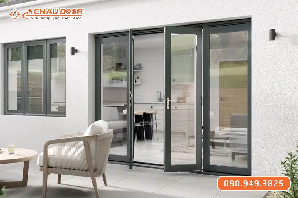 Cửa đi mở quay 4 cánh nhôm XingfaWindow