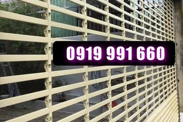 Cửa cuốn song vuông sơn tĩnh điện