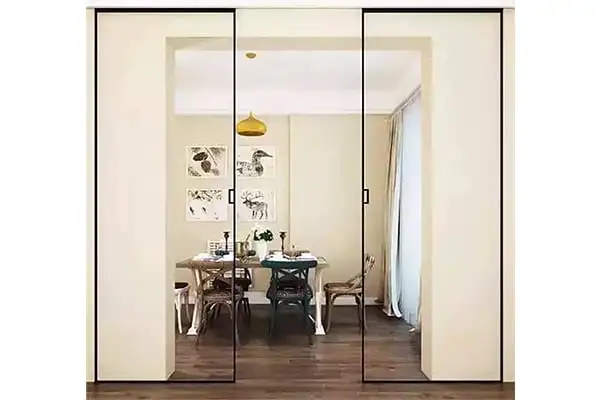Cửa Trượt Slim 2 Cánh Lùa 2 Bên Trên 1 Ray