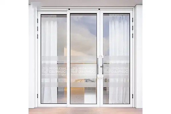 Cửa Nhôm Trượt Quay 3 Cánh Màu Trắng