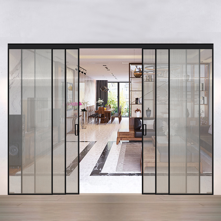 Cửa Trượt Slim 6 Cánh Lùa 2 Bên
