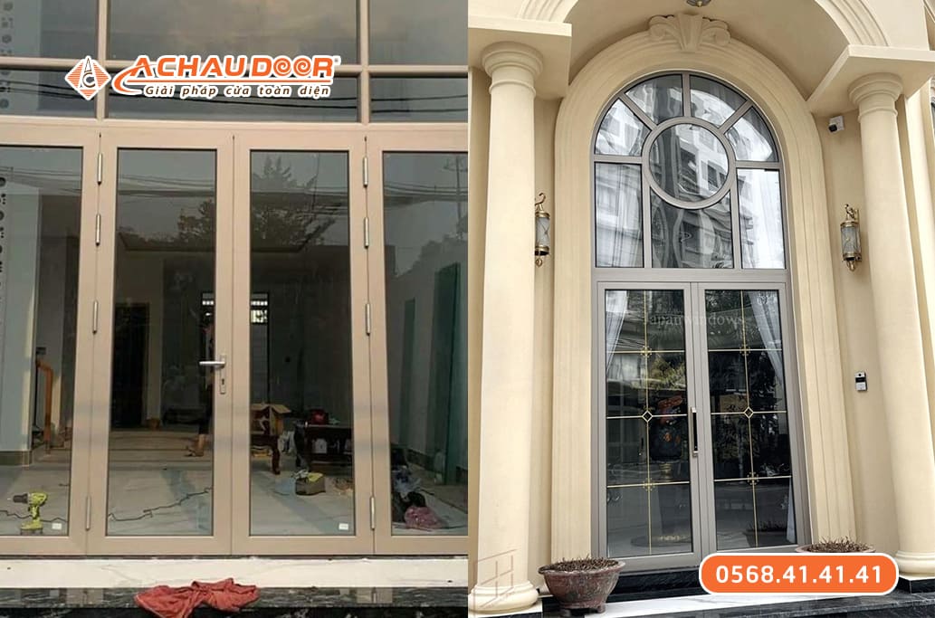 Cửa Đi 2 Cánh Mở Nhôm Maxpro Hệ 83
