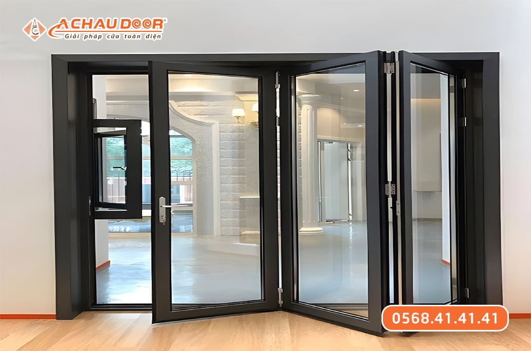 Cửa Xếp Trượt 3 Cánh Nhôm Maxpro Hệ 80
