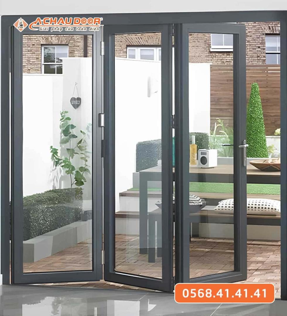 Cửa Xếp Trượt 3 Cánh Nhôm Maxpro Hệ 80