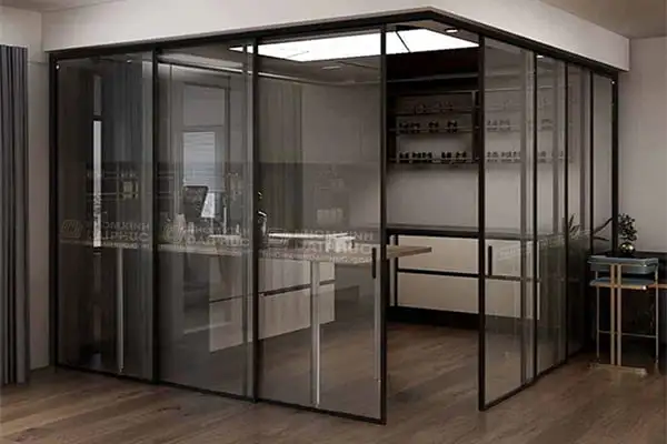 Cửa Nhôm Slim Lùa Nối Góc 90 Độ