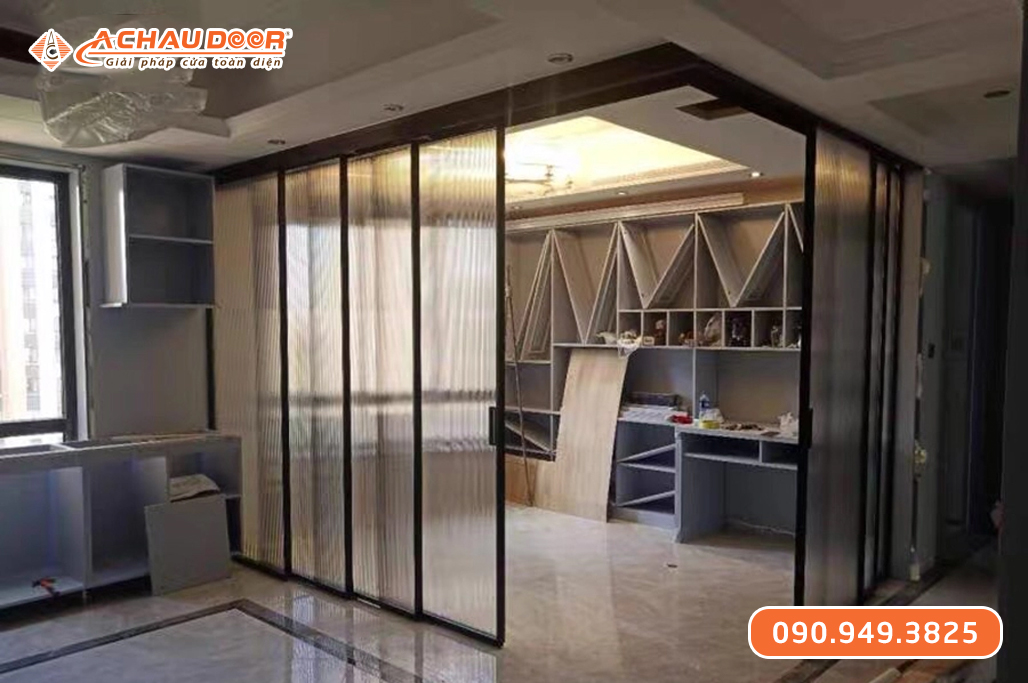 Cửa Nhôm Slim Lùa Nối Góc 90 Độ