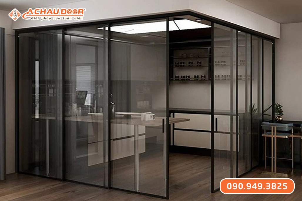 Cửa Nhôm Slim Lùa Nối Góc 90 Độ