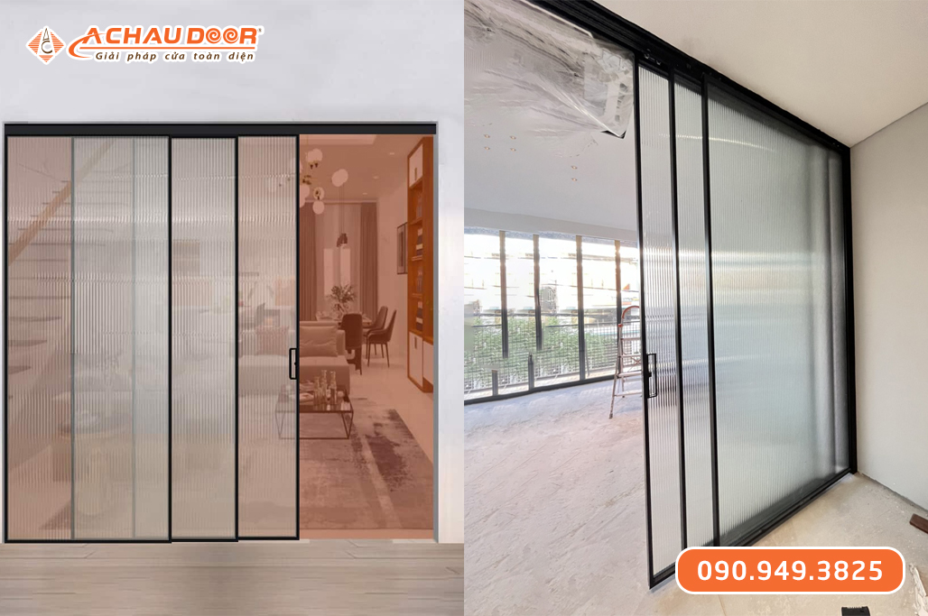 Cửa Nhôm Trượt Quay Slim 3 Cánh