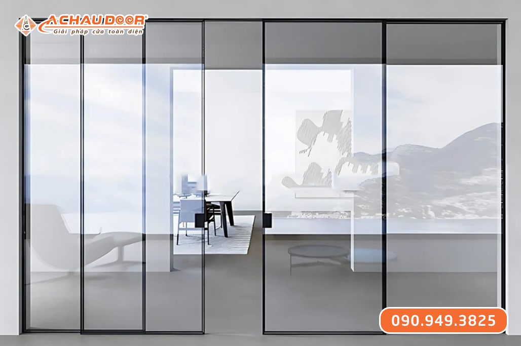 Cửa Nhôm Trượt Quay Slim 4 Cánh