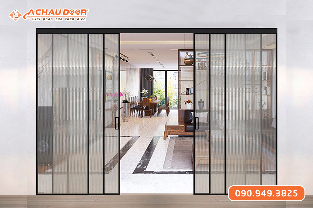 Cửa Trượt Slim 6 Cánh Lùa 2 Bên