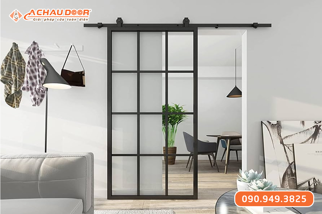 Cửa nhôm kính cường lực 1 cánh mở trượt