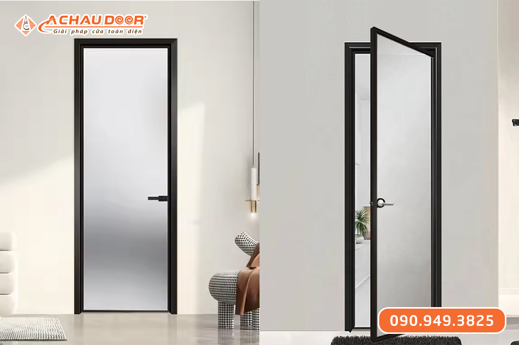 Cửa Nhôm Kính Cường Lực 10 Ly Mở 1 Cánh