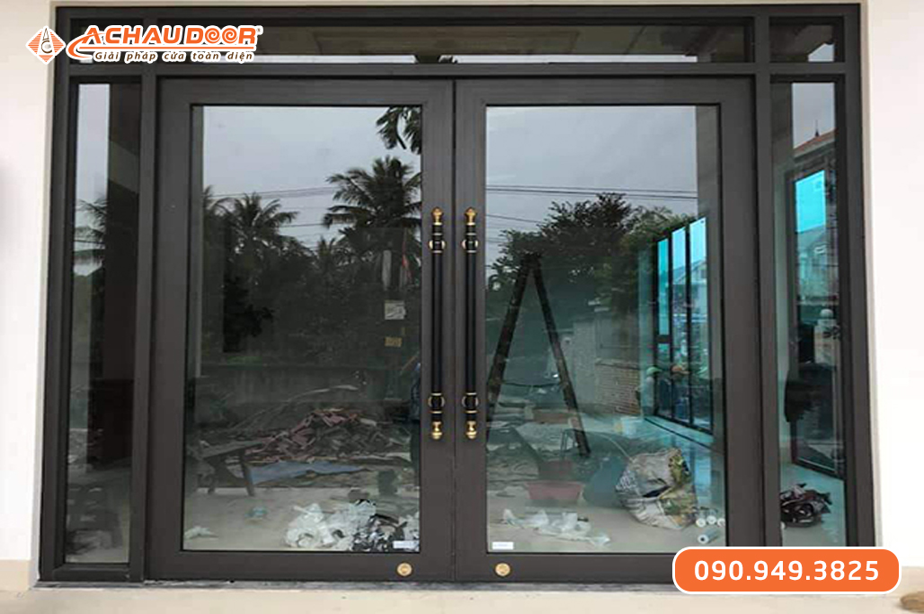Cửa Nhôm Kính Cường Lực Mở 2 Cánh 10 Ly