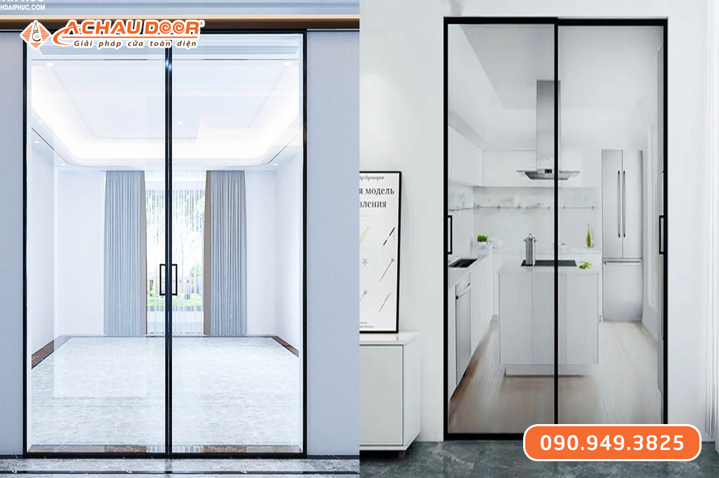 Cửa Nhôm Slim Mở Quay 2 Cánh