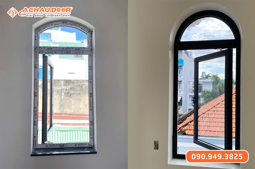 Cửa Sổ 1 Cánh Mở Quay Nhôm Maxpro Hệ 58