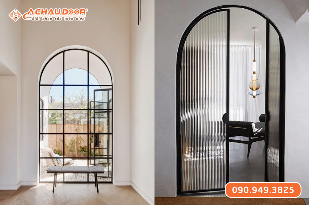 Cửa Nhôm Slim Uốn Vòm