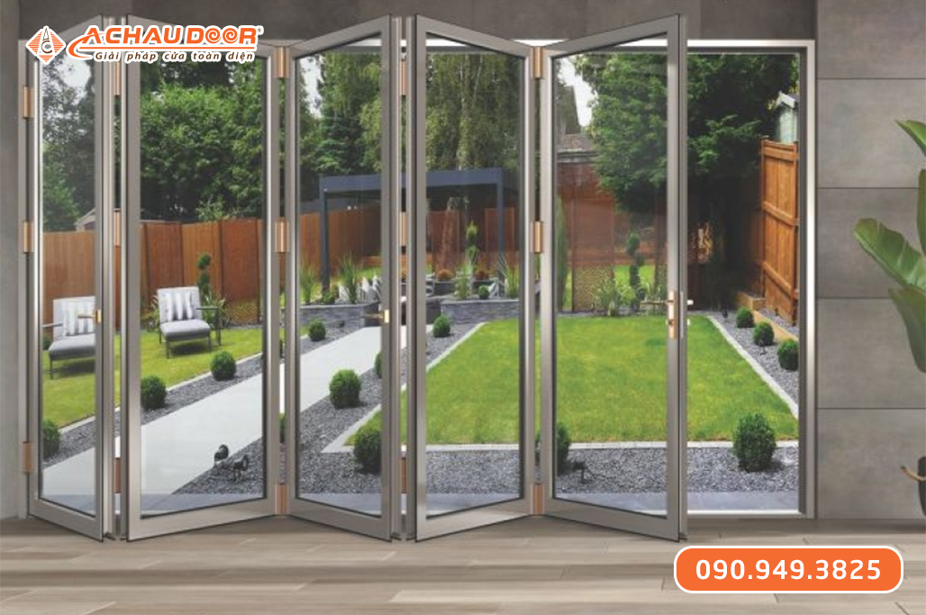 Cửa Xếp Lùa 5 Cánh Nhôm Maxpro Hệ 80
