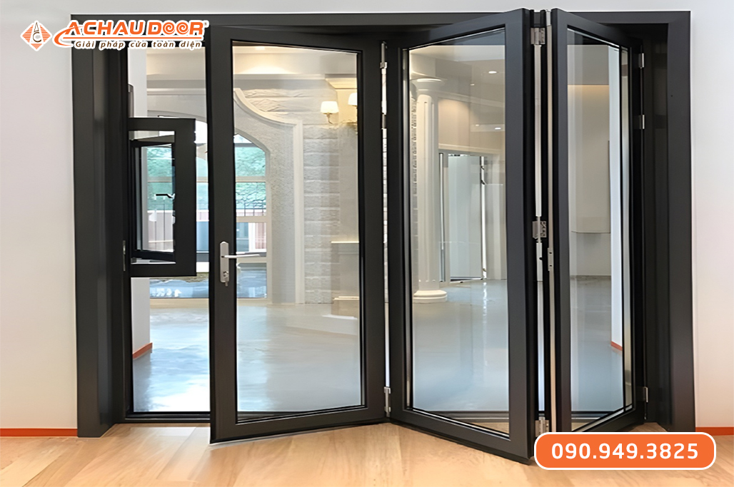 Cửa Xếp Trượt 3 Cánh Nhôm Maxpro Hệ 80