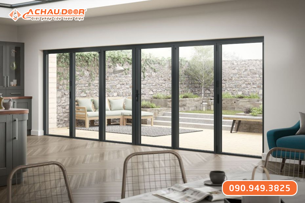 Cửa Xếp Trượt 6 Cánh Nhôm JMA Hệ 55