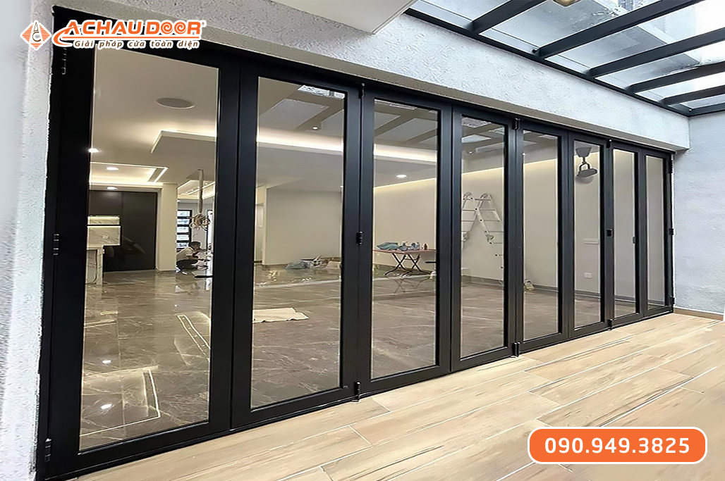 Cửa Xếp Trượt 8 Cánh Nhôm JMA Hệ 55