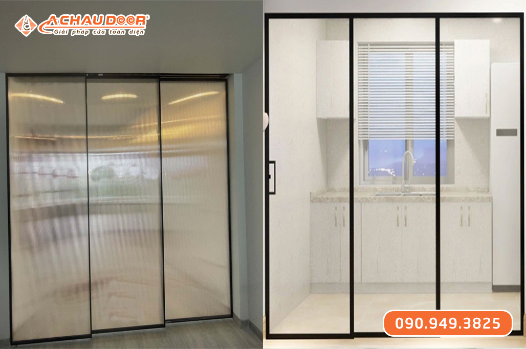 Cửa Nhôm Trượt Quay Slim 3 Cánh
