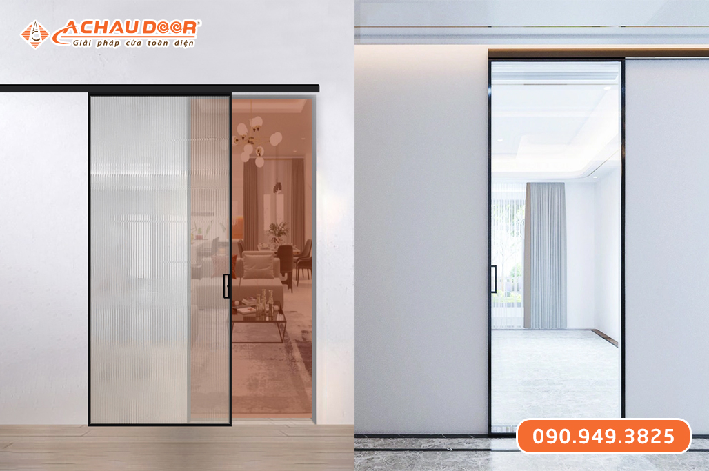 Cửa Trượt Slim 1 Cánh Không Ray Dưới