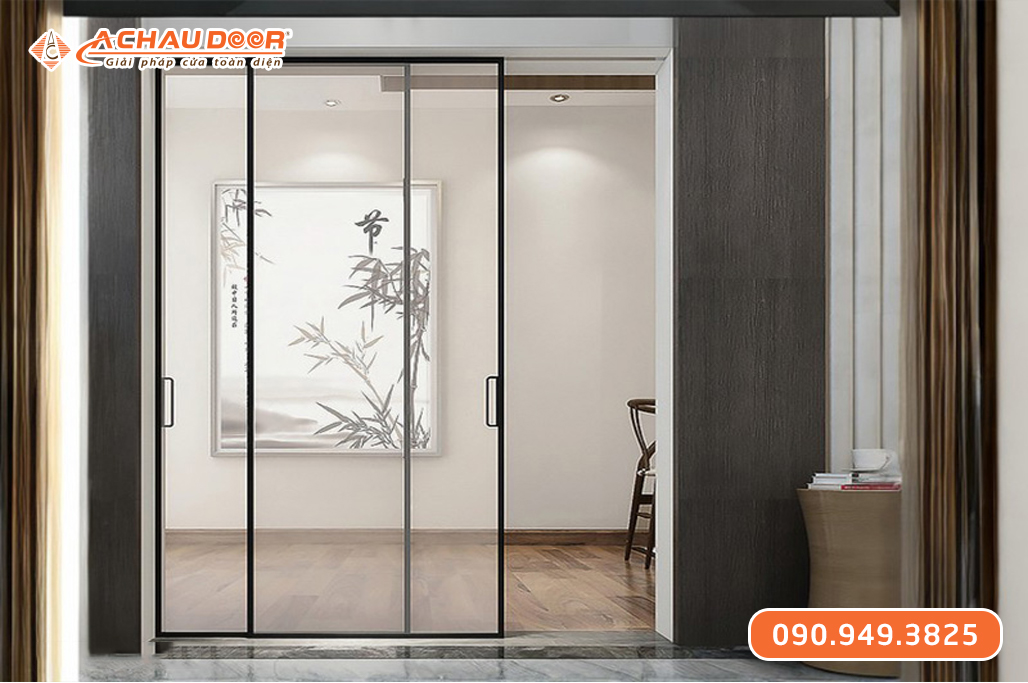 Cửa Trượt Slim 2 Cánh, 1 Cánh Lùa 1 Cánh Cố Định
