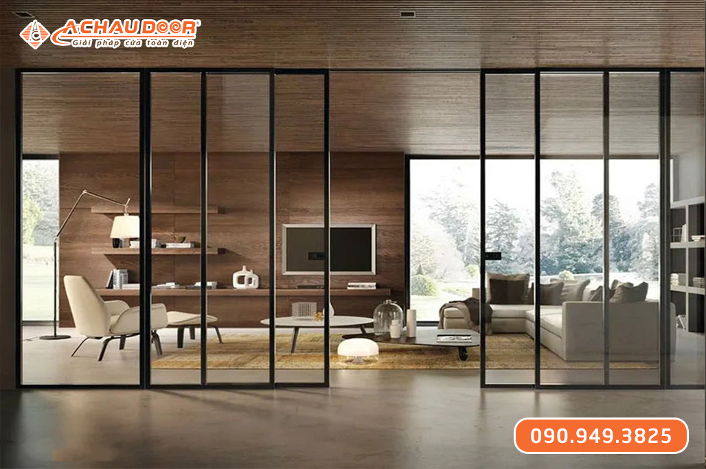 Cửa Trượt Slim 6 Cánh Lùa 2 Bên