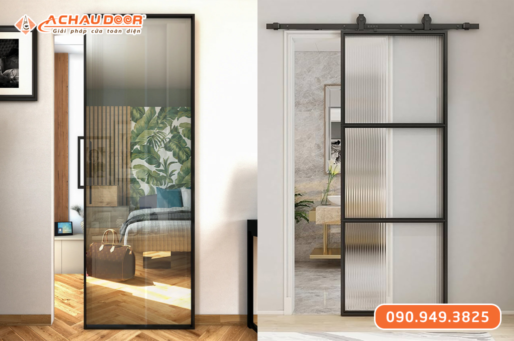 Cửa nhôm kính cường lực 1 cánh mở trượt