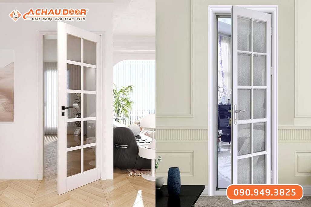 Cửa Nhôm Kính Cường Lực 10 Ly Mở 1 Cánh