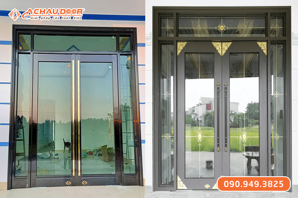 Cửa Nhôm Kính Cường Lực 2 Cánh