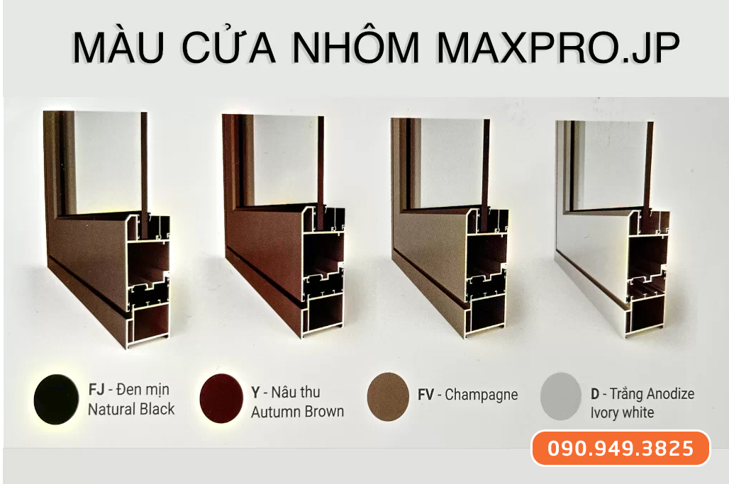 Cửa Đi 1 Cánh Mở Quay Nhôm Maxpro JP Hệ 58