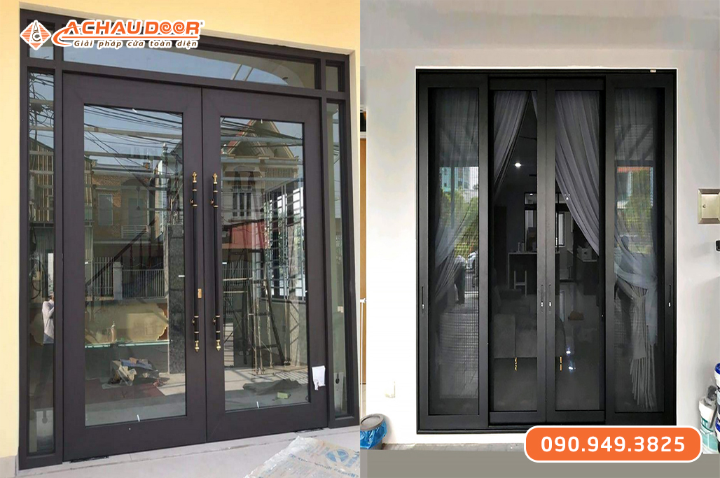 Cửa Nhôm Kính Cường Lực Mở 2 Cánh 10 Ly