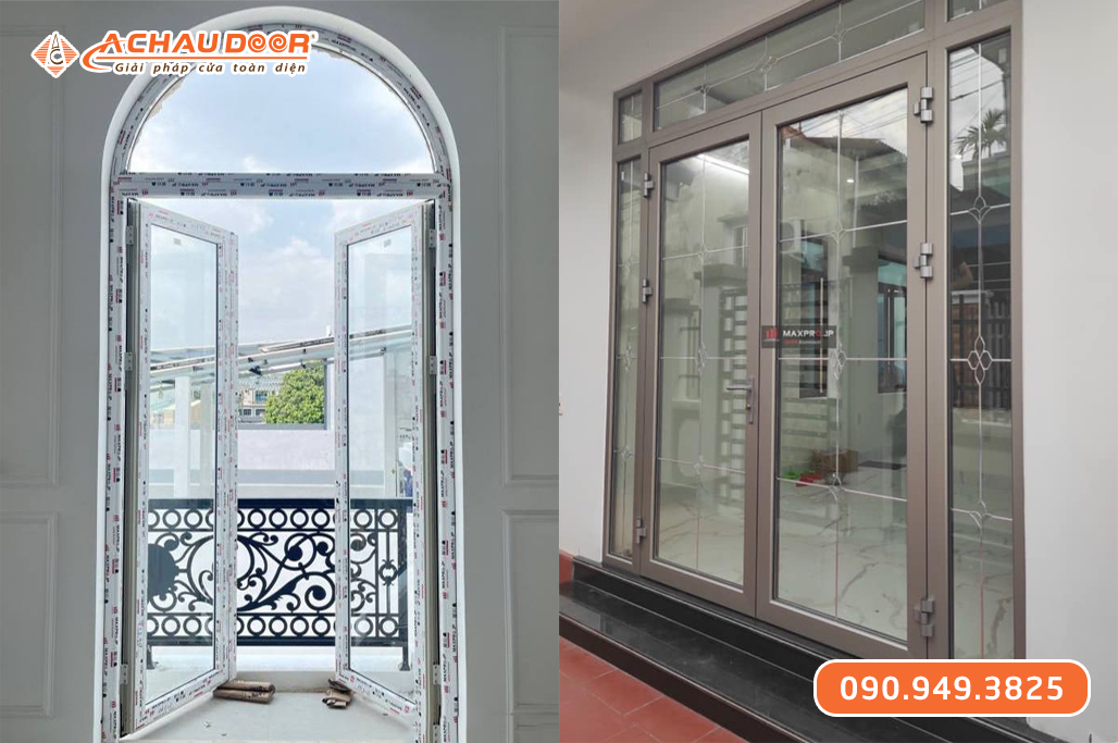 Cửa Đi 2 Cánh Mở Quay Nhôm Maxpro JP Hệ 58
