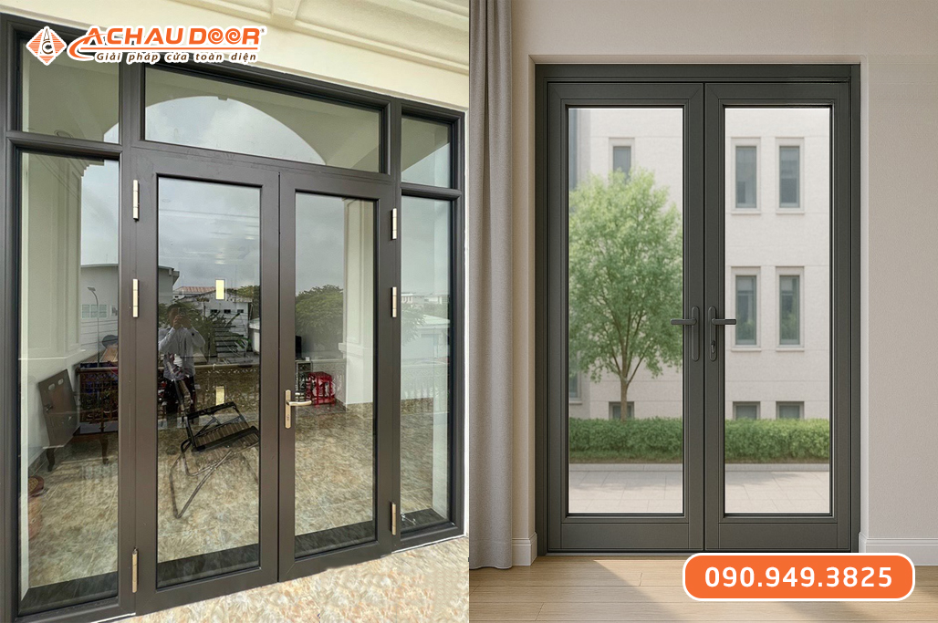 Cửa đi 2 cánh mở quay nhôm Maxpro JP hệ 65