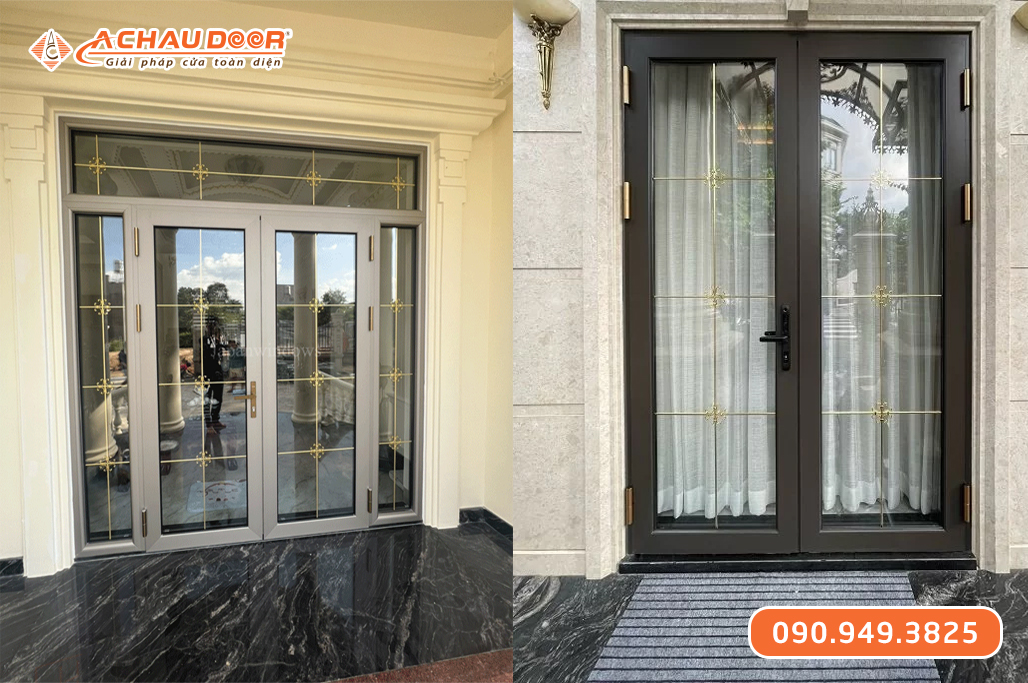 Cửa Đi 2 Cánh Nhôm Maxpro Hệ 55