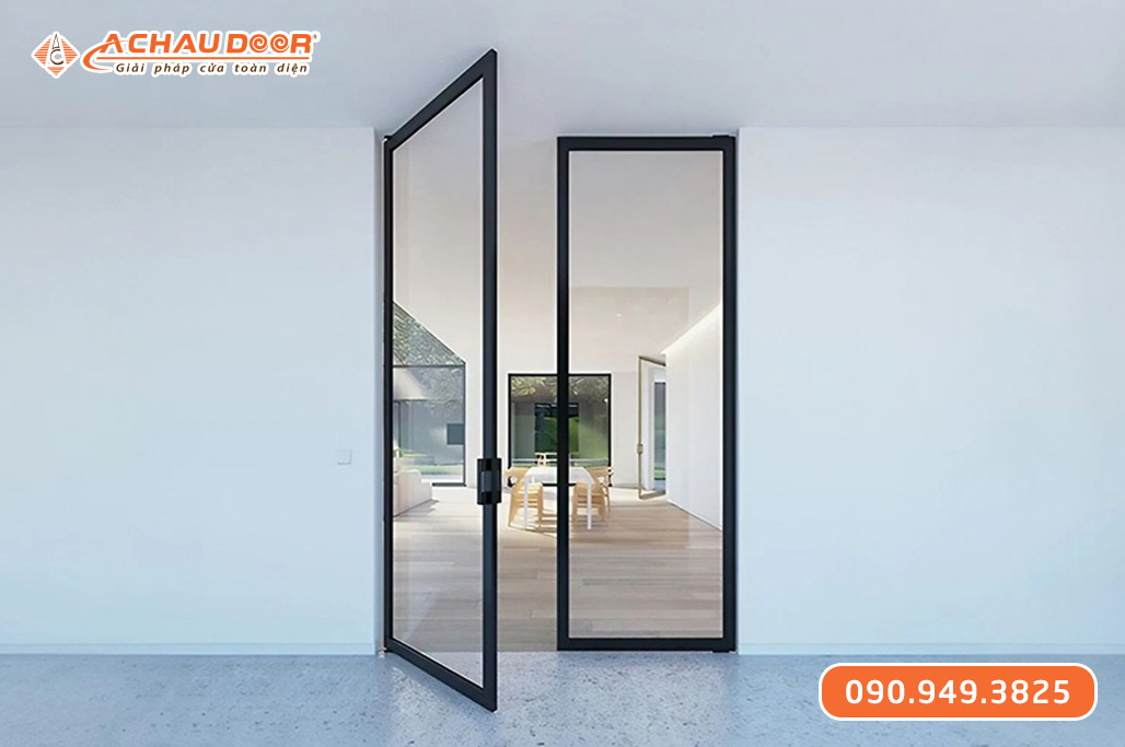 Cửa Nhôm Slim Mở Quay 2 Cánh