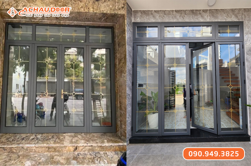 Cửa Đi 4 Cánh Nhôm Maxpro Hệ 55