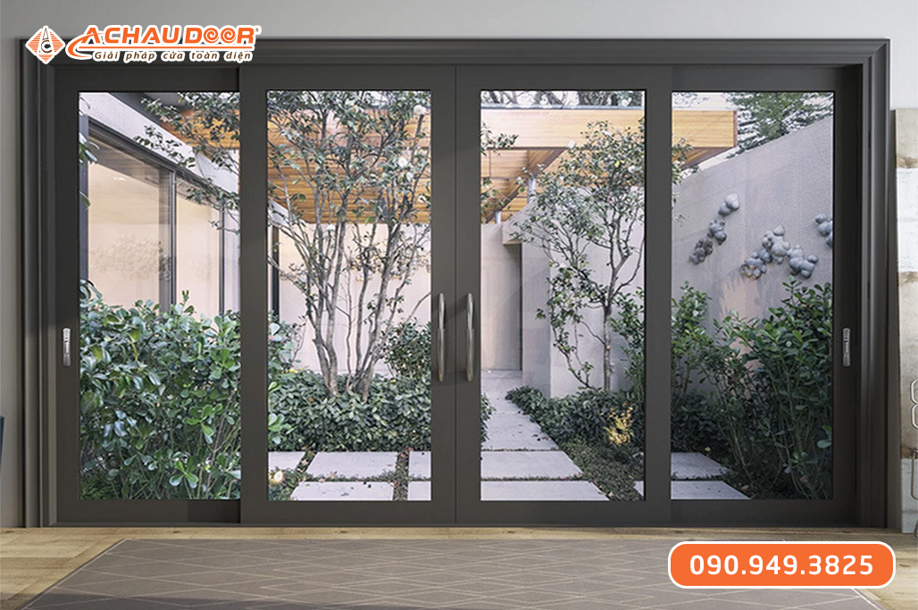 Cửa Đi Lùa 4 Cánh Nhôm Maxpro Hệ 83