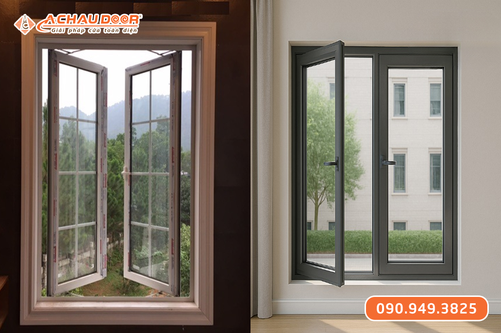 Cửa sổ 2 cánh mở quay nhôm Maxpro hệ 55