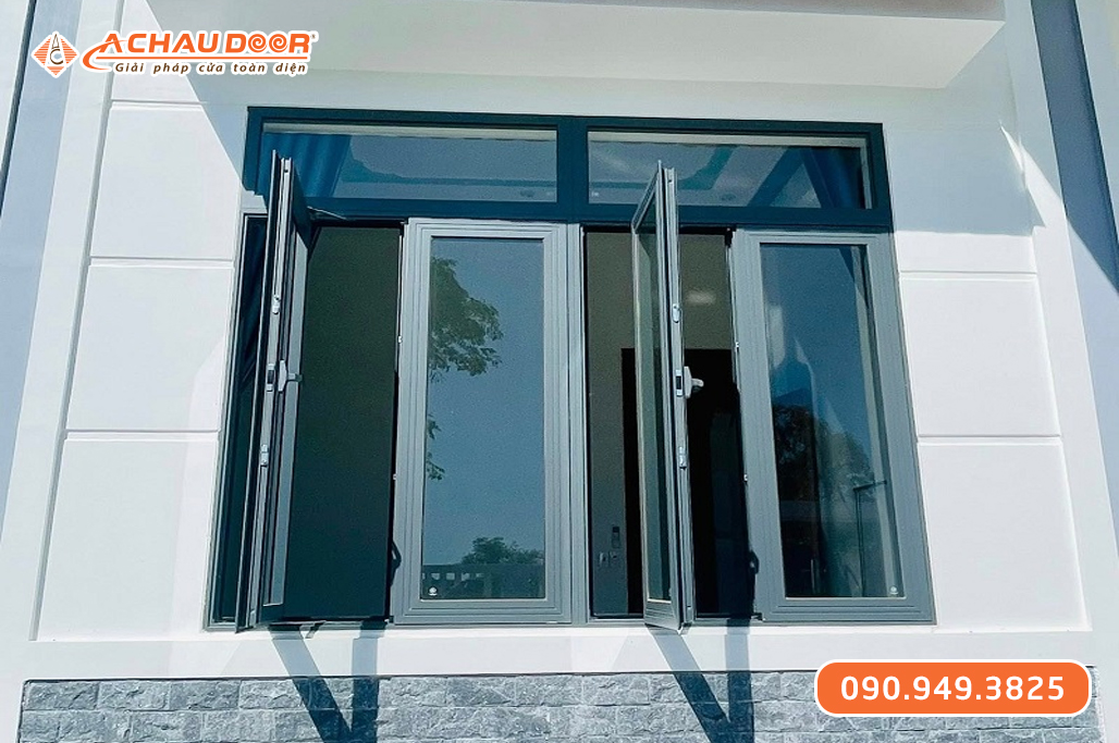 Cửa sổ 4 cánh mở quay nhôm Maxpro hệ 55