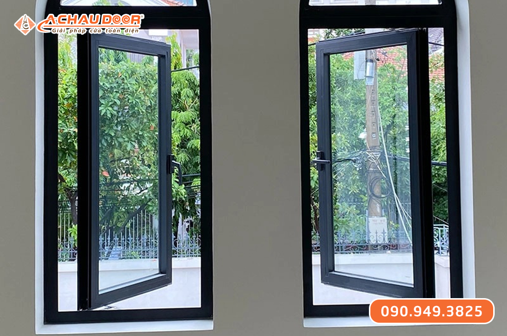 Cửa sổ mở quay 1 cánh nhôm Maxpro hệ 55