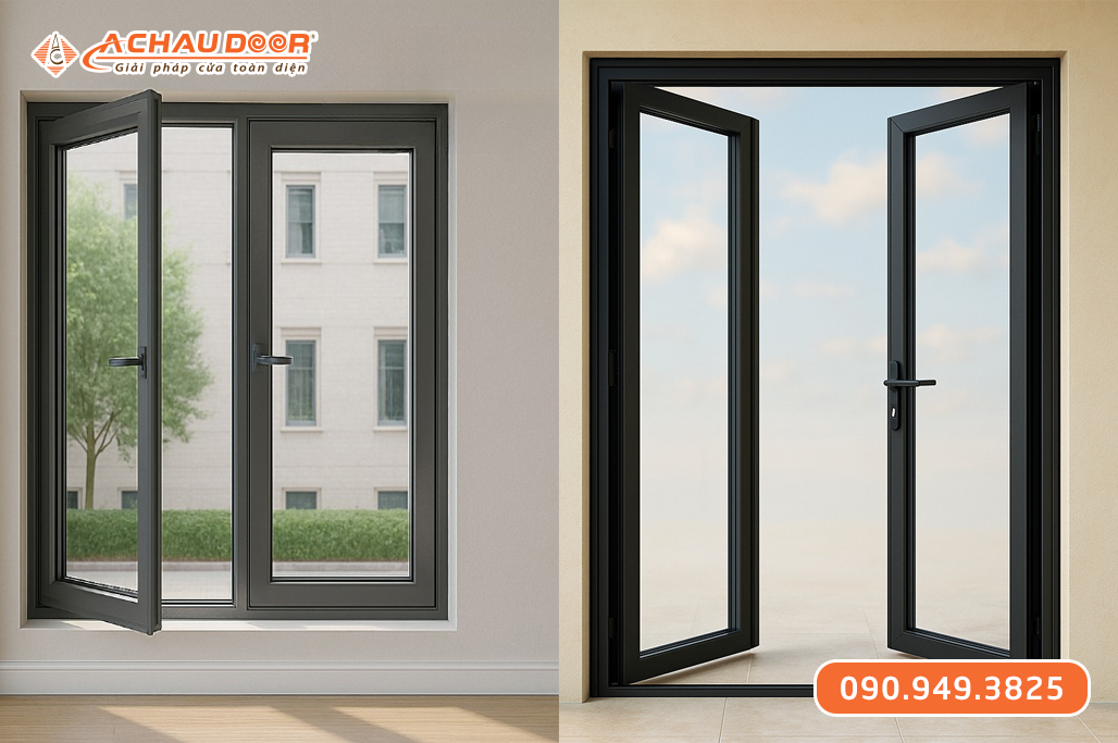 Cửa Sổ Nhôm Maxpro 2 Cánh Mở Quay Hệ 58