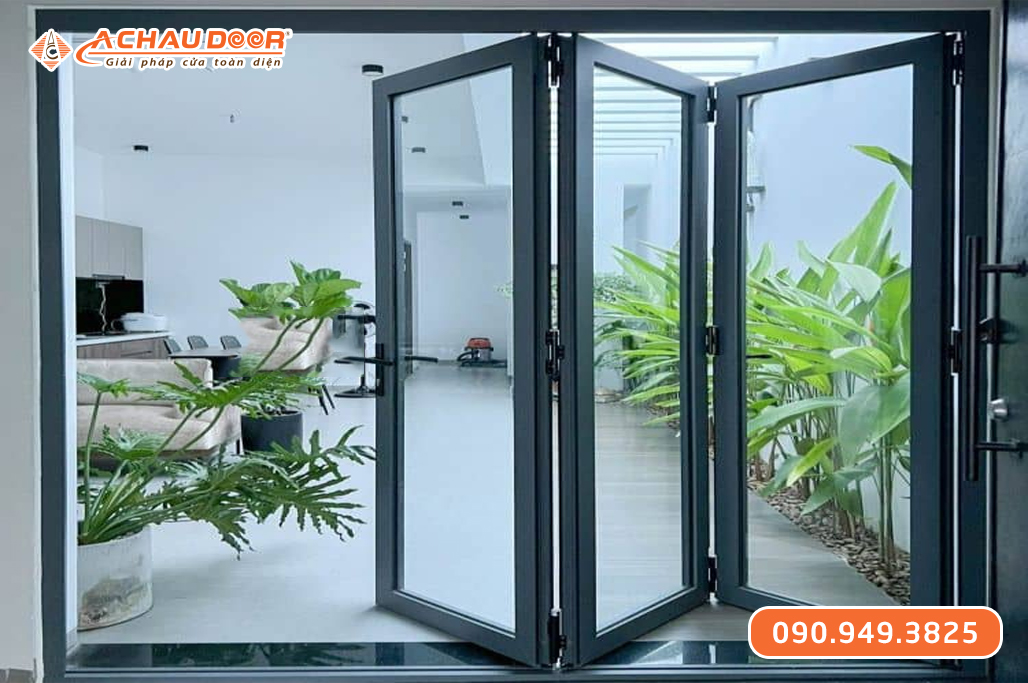 Cửa Xếp Trượt 3 Cánh Nhôm Maxpro Hệ 80